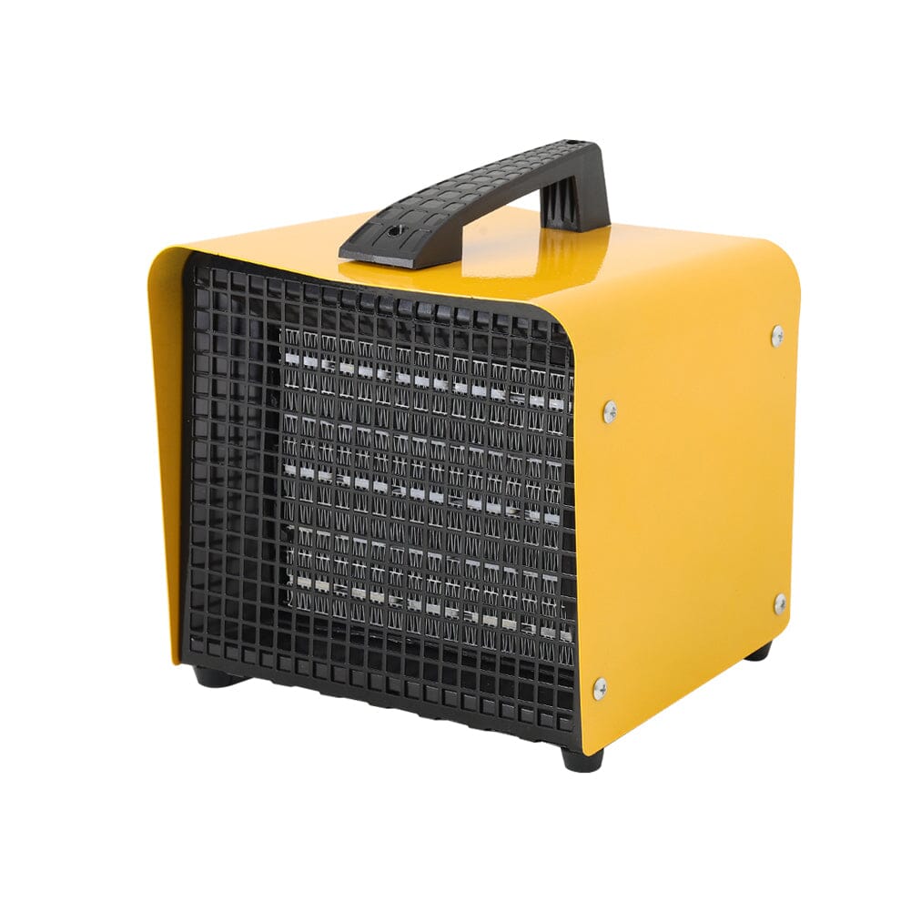 2KW Yellow Portable Rectangle Air Heater Electric Garage Workshop Air Heater Freestanding Patio Heaters Living and Home 