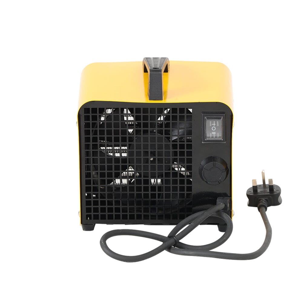 2KW Yellow Portable Rectangle Air Heater Electric Garage Workshop Air Heater Freestanding Patio Heaters Living and Home 