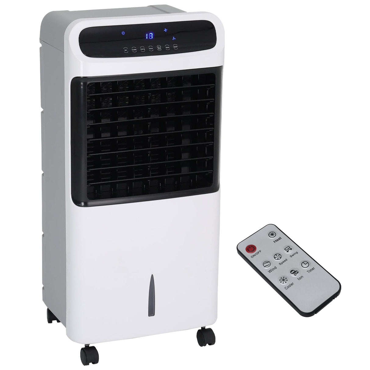 2 in 1 White Air Cooler and Heater with LED Display and Remote control Portable Air Conditioners Living and Home 