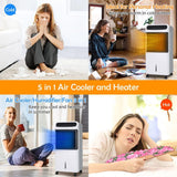 2 in 1 White Air Cooler and Heater with LED Display and Remote control Portable Air Conditioners Living and Home 