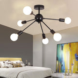 Premium 6-Light Ceiling Satellite Fixture with Iron Detailing Living and Home 