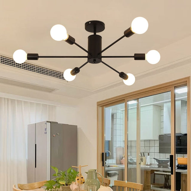 Industrial Style 6-Light Ceiling Light Living and Home 