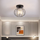 Metal Lantern Shape 1-Light Pendant Light Living and Home Black 