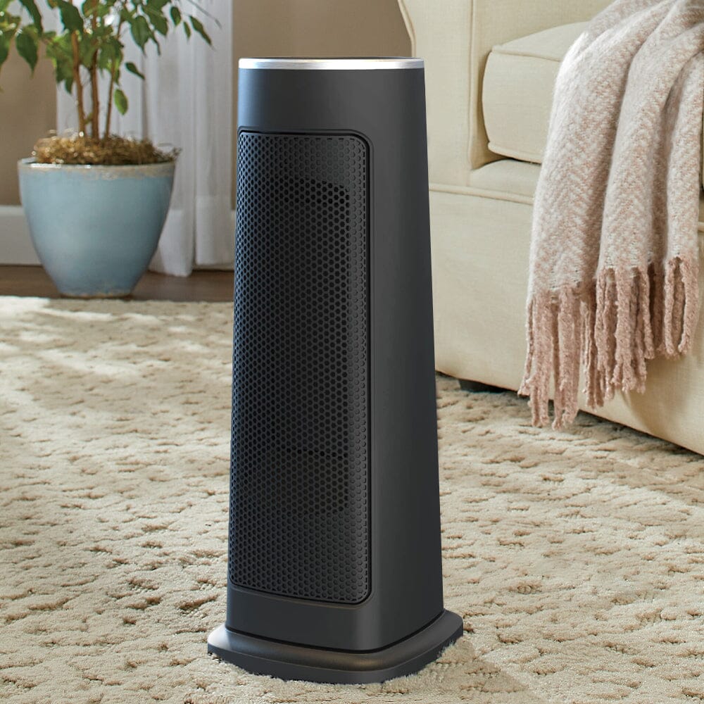 Intellectual Black Electric PTC Ceramic Heater with Remote Control Freestanding Patio Heaters Living and Home 