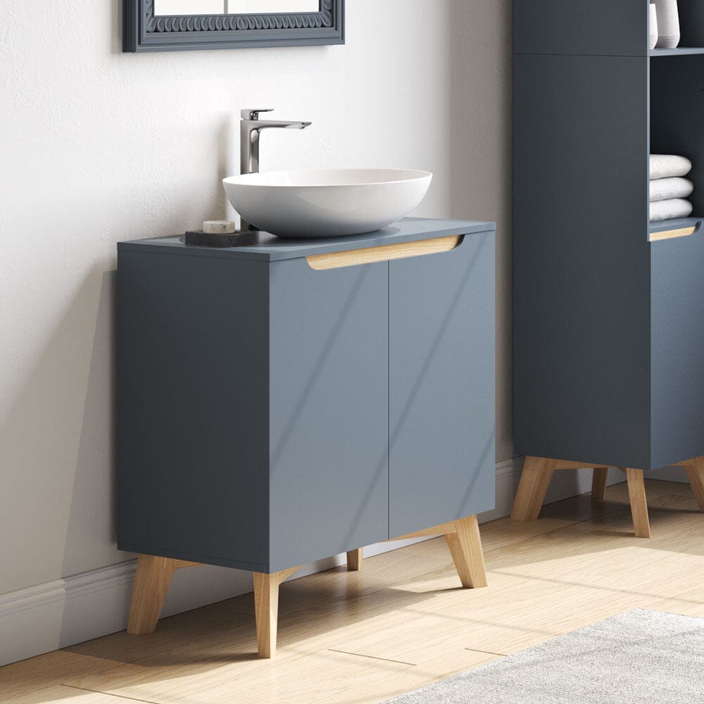 Grey Freestanding Under Sink Storage Cabitnet Living and Home 