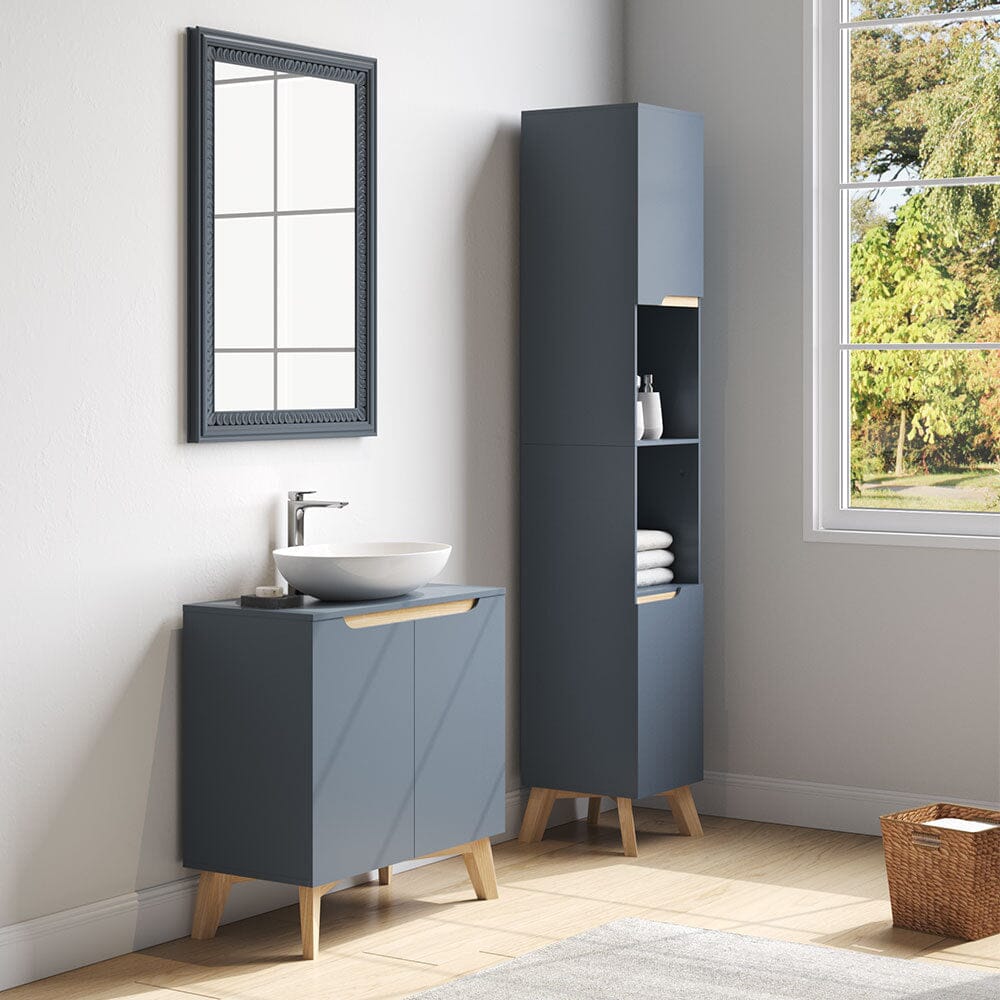 Grey Freestanding Under Sink Storage Cabitnet Living and Home 