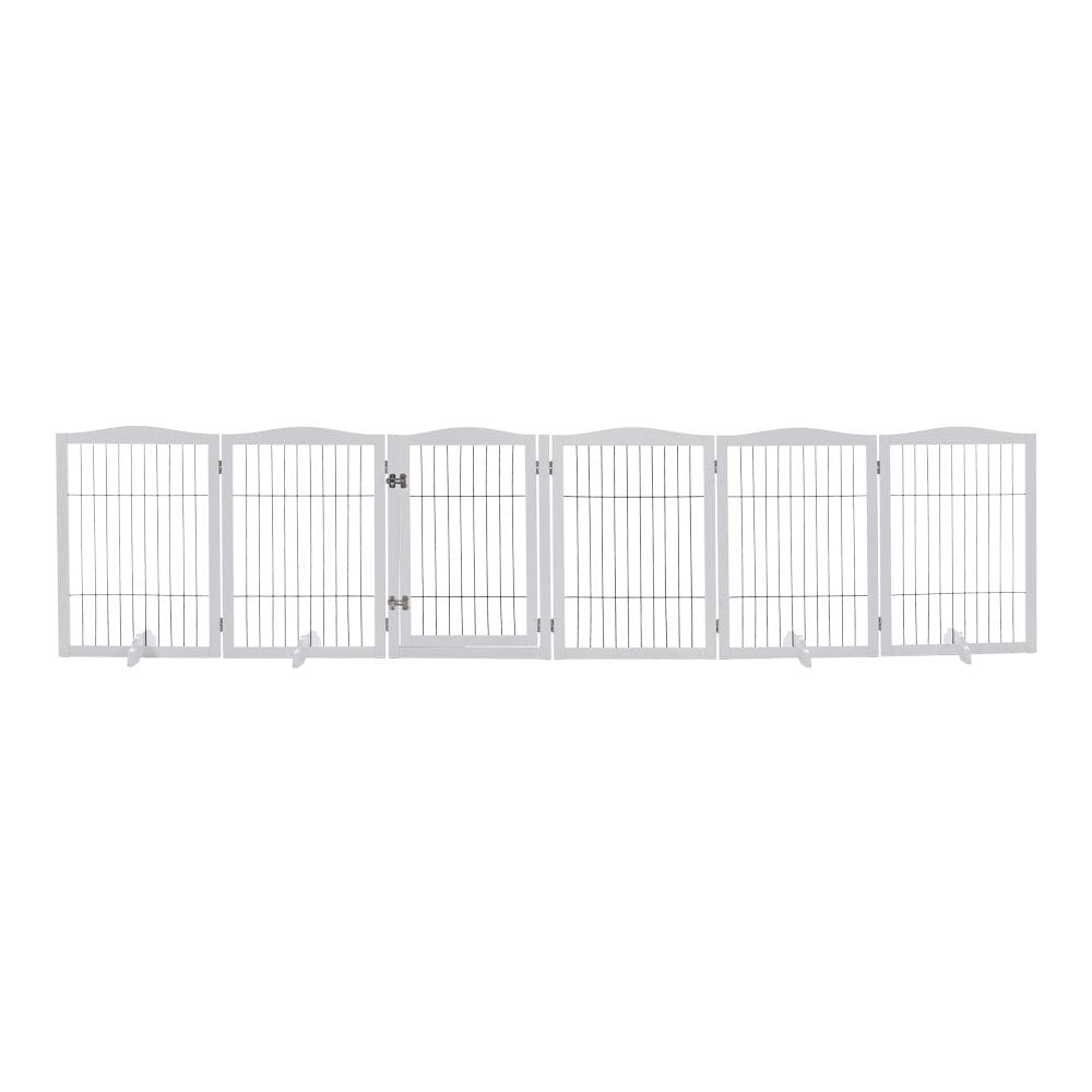 Freestanding Wooden Pet Playpen 4-Panel Pet Playpens Living and Home 