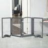 Freestanding Wooden Pet Playpen 4-Panel Pet Playpens Living and Home Black 224cm W x 1.8cm D x 80cm H 