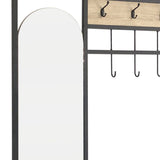 Coat Rack with Shoe Bench and Mirror Shelves & Racks Living and Home 