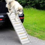 Folding Portable Dog Pet Stairs Ramp White Living and Home 