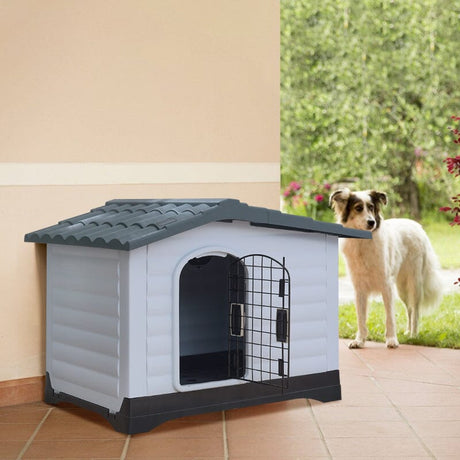 Large Dog Kennel Outdoor Indoor Pet Plastic Garden House Dog Houses Living and Home 