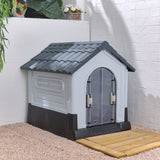 Weatherproof Plastic Dog House Kennel with Skylight and Door Dog Houses Living and Home 