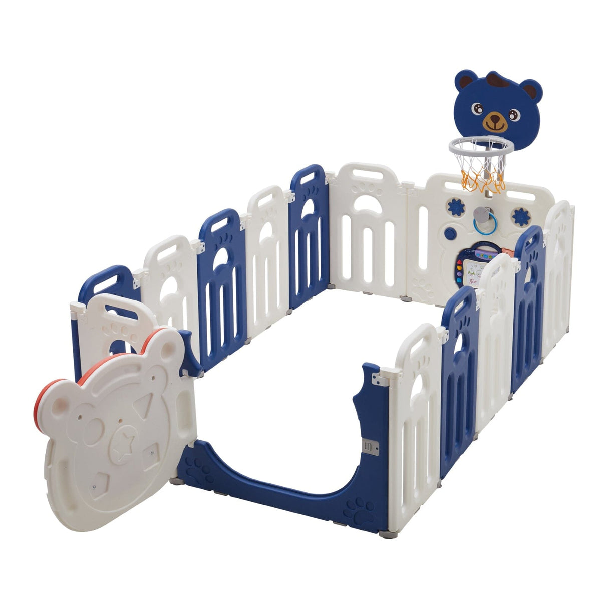 Baby Playpen Kids Safety Gate with Basketball Hoop Kids Basketball Hoops Living and Home 