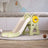 Toddler Slide with Basketball Hoop for Indoor Outdoor Swing & Slide Living and Home Green and Beige 