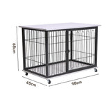 98cm W Wooden Wire Dog Crate with Tray for Small to Medium-Sized Dogs Dog Houses Living and Home 