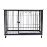 98cm W Wooden Wire Dog Crate with Tray for Small to Medium-Sized Dogs Dog Houses Living and Home 