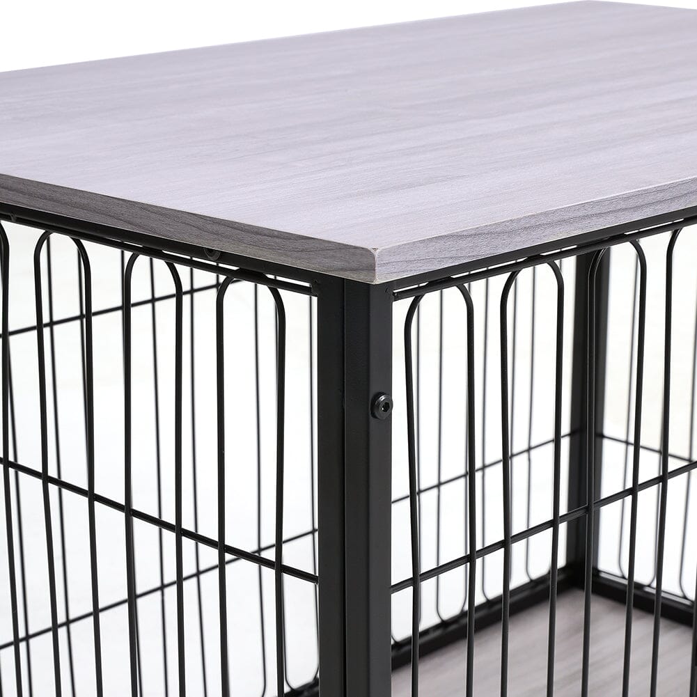 98cm W Wooden Wire Dog Crate with Tray for Small to Medium-Sized Dogs Dog Houses Living and Home 