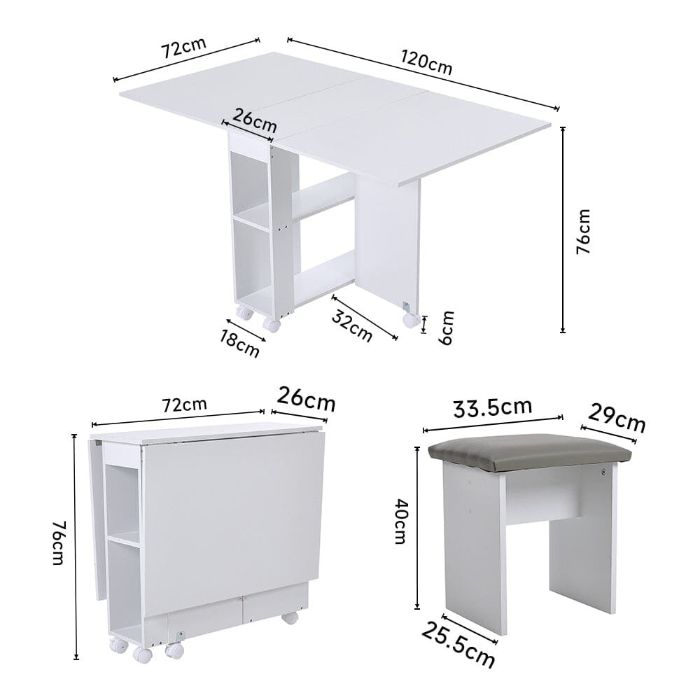 Versatile Expandable Dining Table Set include 360-Degree Rotating Chair and Drop-Leaf Table Dining Sets Living and Home 