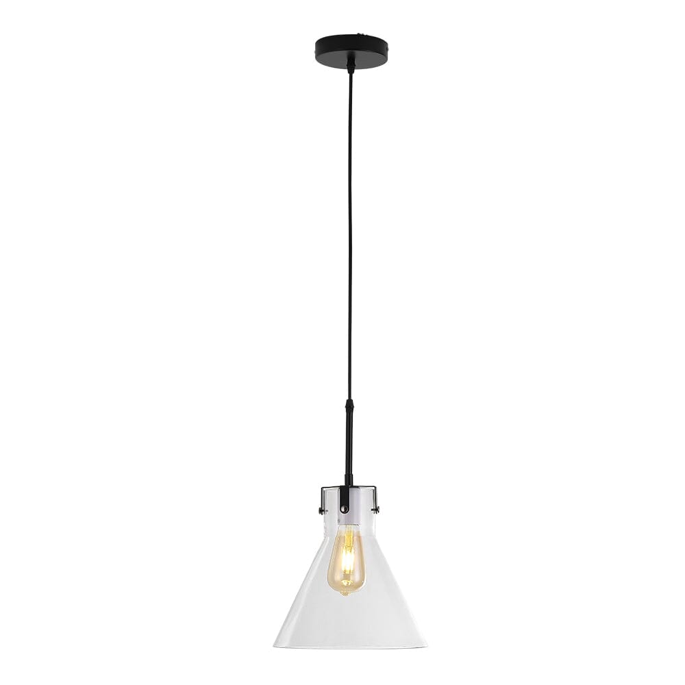 Modern Style Transparent Black Glass Single Light Pendant Light Pendant Lights Living and Home 