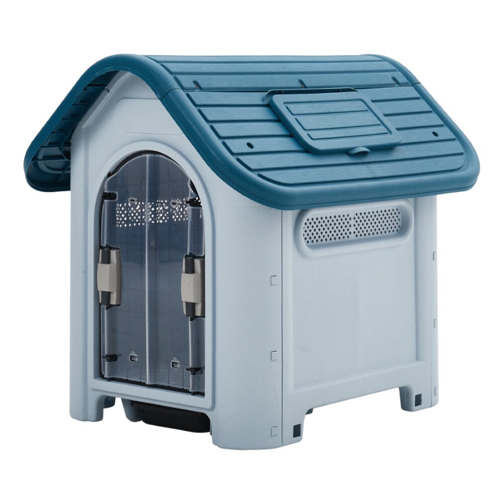 59cm W Blue Durable Plastic Small/Middle Dog House with Ventilation for Outdoor Indoor Dog Houses Living and Home 