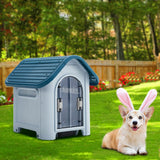 59cm W Blue Durable Plastic Small/Middle Dog House with Ventilation for Outdoor Indoor Dog Houses Living and Home 