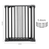 Black Foldable 5/6 Panels Metal Pet Playpen Pet Playpens Living and Home 