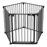 Black Foldable 5/6 Panels Metal Pet Playpen Pet Playpens Living and Home 