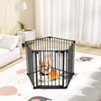 Black Foldable 5/6 Panels Metal Pet Playpen Pet Playpens Living and Home 5 Panels 