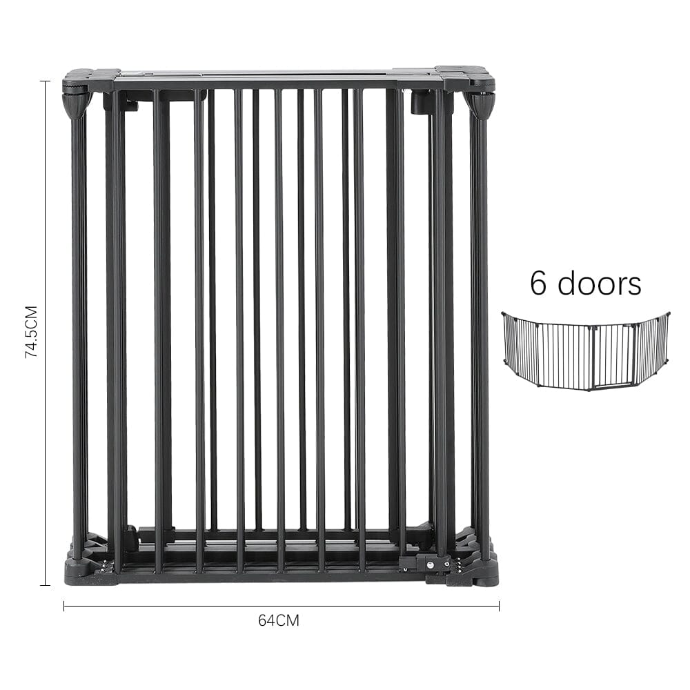 Black Foldable 5/6 Panels Metal Pet Playpen Pet Playpens Living and Home 