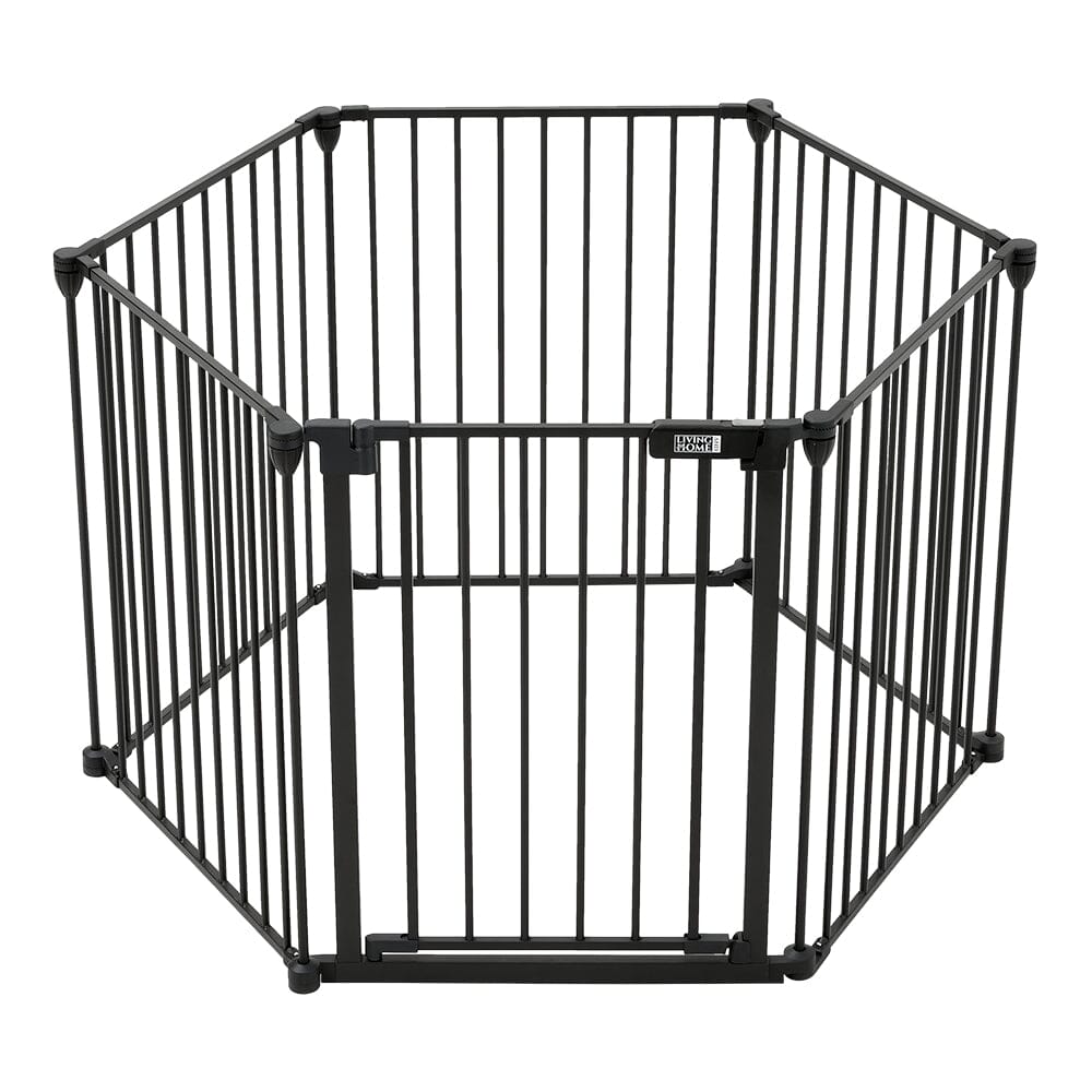 Black Foldable 5/6 Panels Metal Pet Playpen Pet Playpens Living and Home 