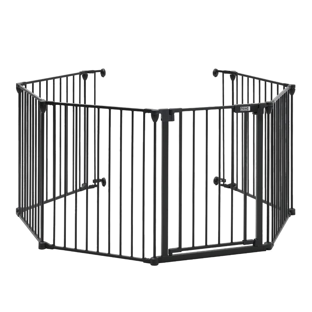 Black Foldable 5/6 Panels Metal Pet Playpen Pet Playpens Living and Home 