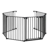 Black Foldable 5/6 Panels Metal Pet Playpen Pet Playpens Living and Home 