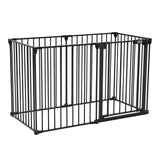 Black Foldable 5/6 Panels Metal Pet Playpen Pet Playpens Living and Home 