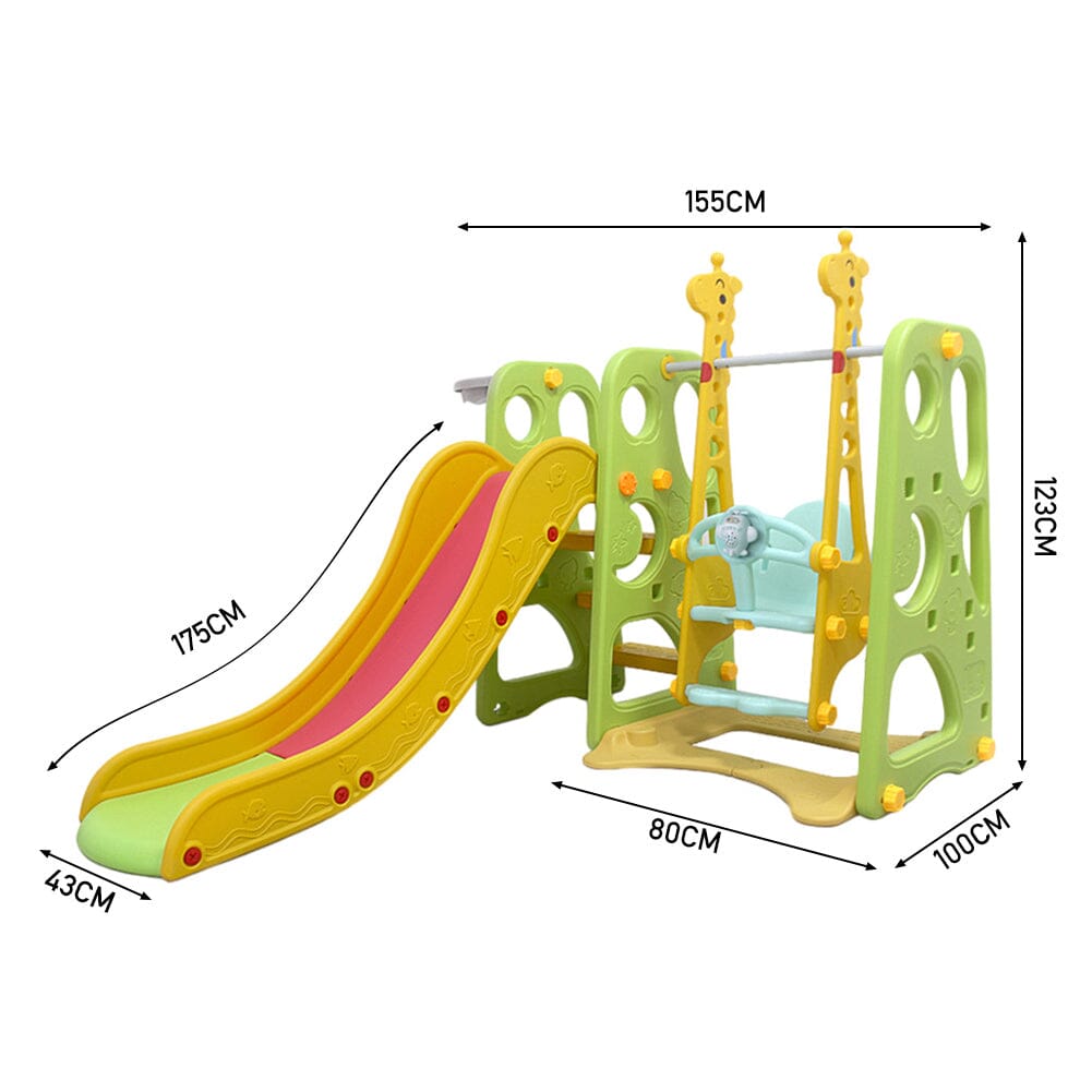 Cute Giraffe Swing and Slide Playset for Kids Swing & Slide Living and Home 