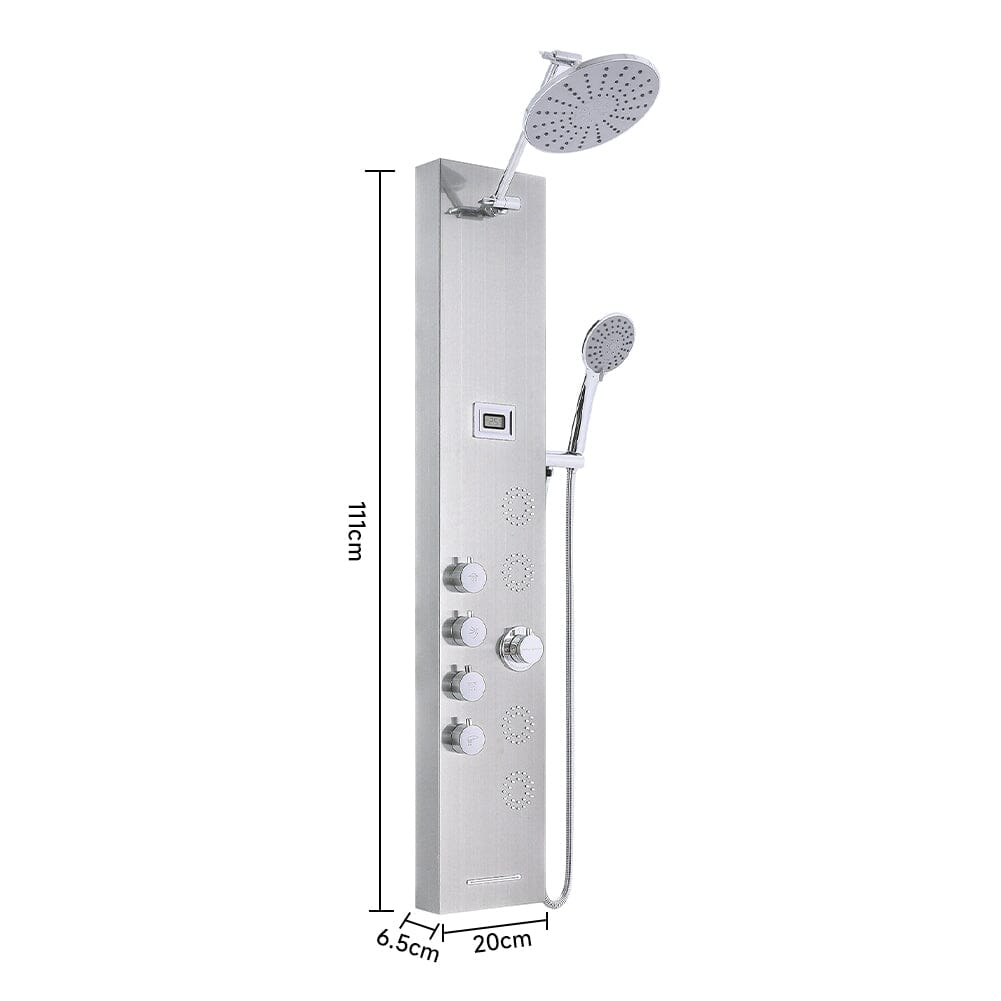 4 in 1 Adjustable Stainless Steel Shower Panel System with Body Massage Jets and Handle Shower Systems Living and Home 