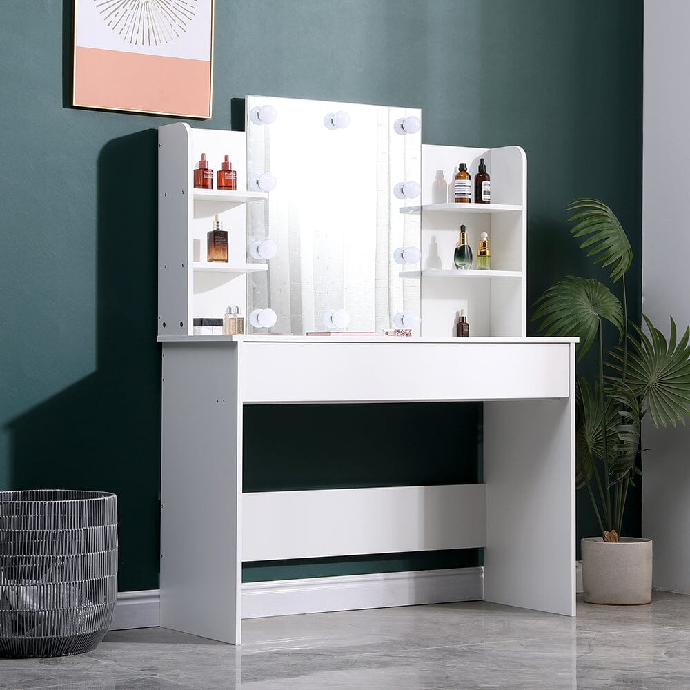 139.5cm H Modern Hollywood Vanity Desk with Lighted Mirror Dressing Tables Living and Home 