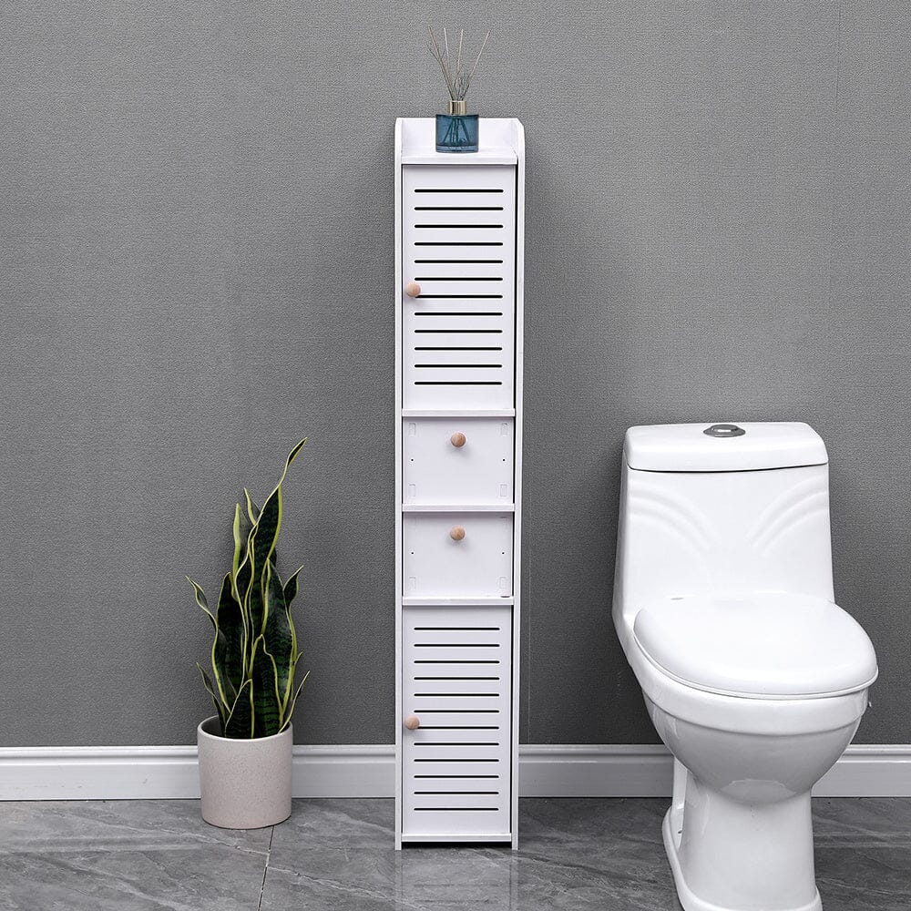 Freestanding Wooden Tall Bathroom Storage Cabinet Living and Home 