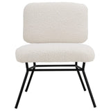 H 80cm Faux Wool Cocktail Chair Metal Frame Occasional Chair Cocktail Chairs Living and Home 