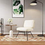 H 80cm Faux Wool Cocktail Chair Metal Frame Occasional Chair Cocktail Chairs Living and Home 