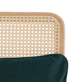 Green Upholstered Rattan Back Armchair with Metal Legs Lounge Chairs Living and Home 