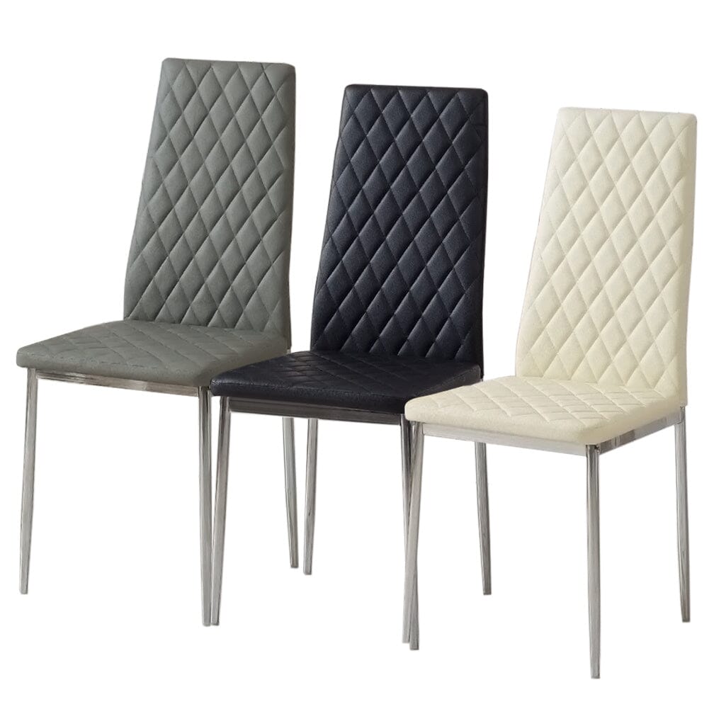 PVC High Back Modern Dining Chairs Set of 2 Living and Home 