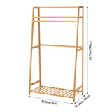 Wooden Clothes Rack with Shelves Living and Home 