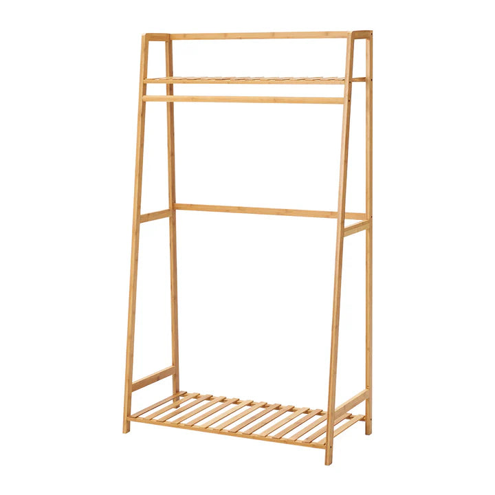 Wooden Clothes Rack with Shelves Living and Home 