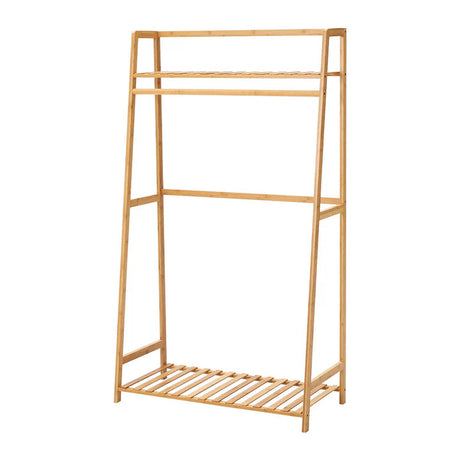 Wooden Clothes Rack with Shelves Living and Home 