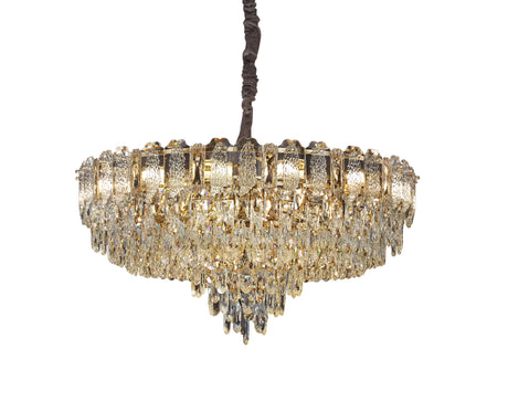 Lightsin Elegant Crystal-Accented Champagne Gold Pendant Light Lightsin UK M In Stock 