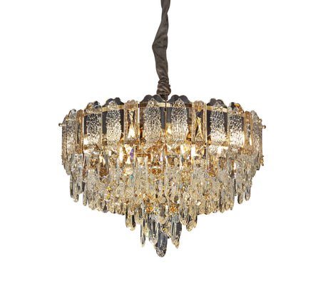 Lightsin Elegant Crystal-Accented Champagne Gold Pendant Light Lightsin UK S In Stock 