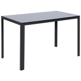 Modern Black Rectangular Glass Dining Table for 6 Seats Dining Tables Living and Home 