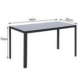 Simplicity Modern Black Glass Dining Table with Metal Legs Dining Tables Living and Home 