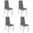 Set of 4 Leather Upholstered Dining Chairs with Metal Legs Dining Chairs Living and Home Grey 