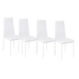 Set of 4 Leather Upholstered Dining Chairs with Metal Legs Dining Chairs Living and Home 